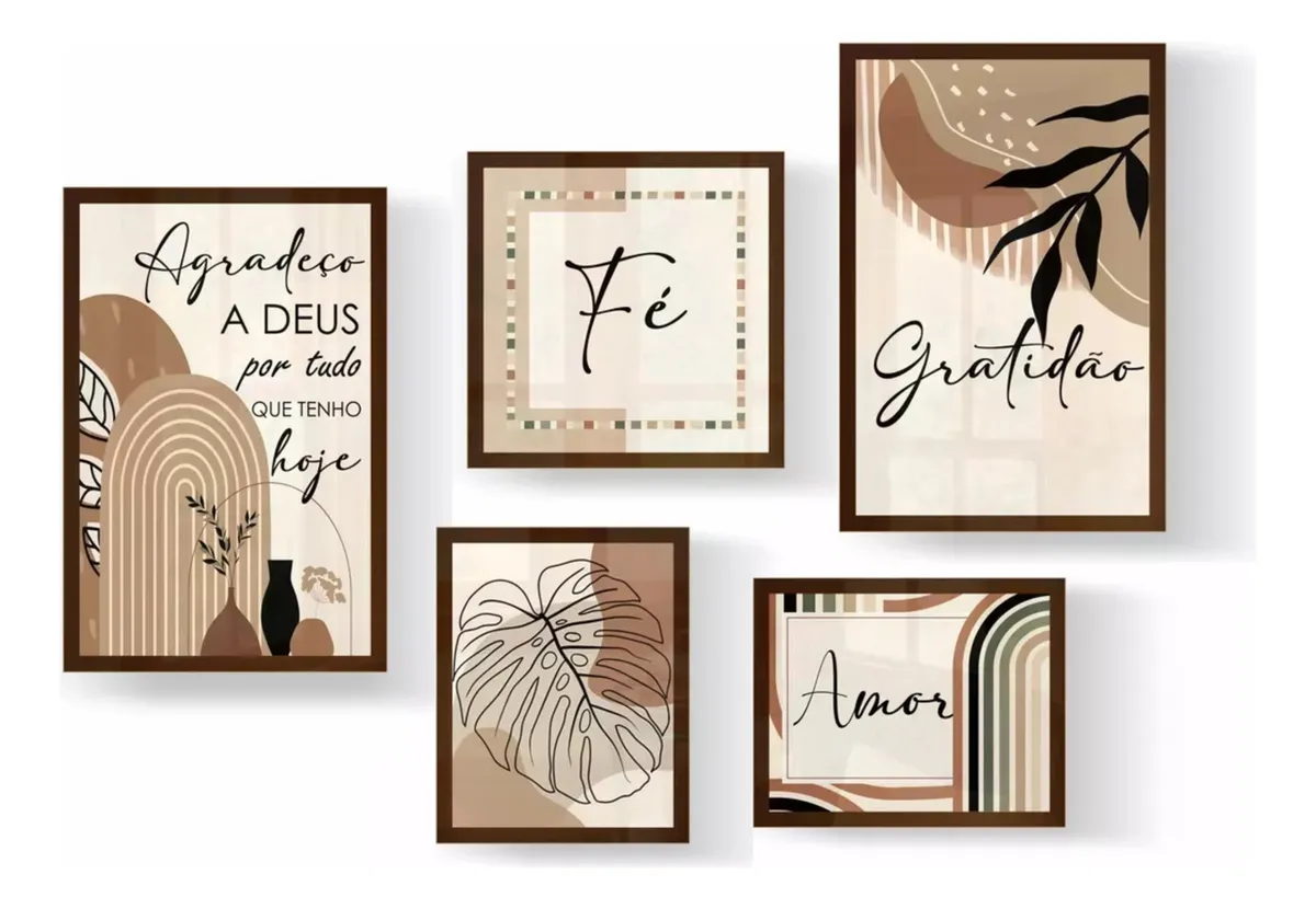 Kit 5 Quadros Decorativos